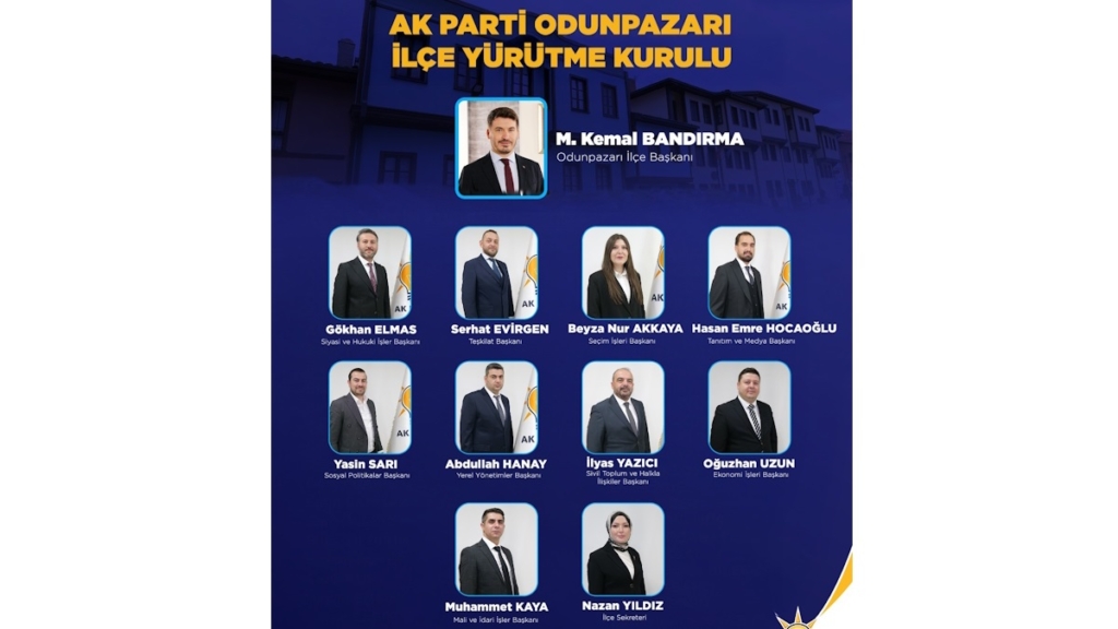 AK Parti Eskişehir Odunpazarı İlçe Yürütme Kurulunun yeni listesi belli oldu.