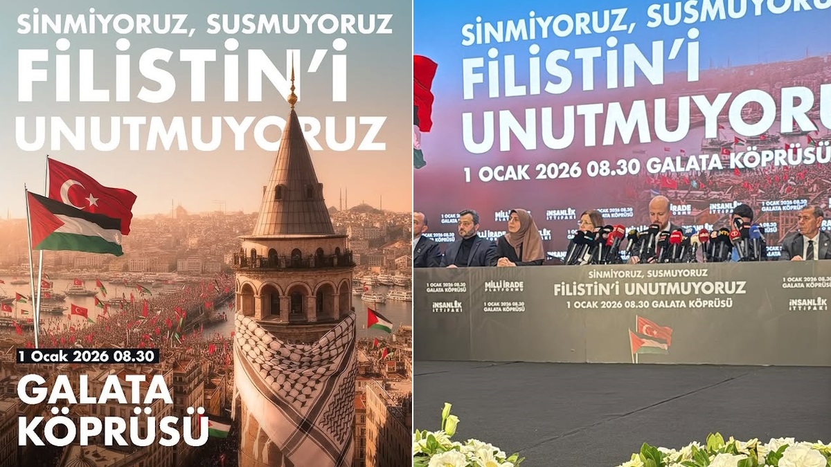 1 Ocak’ta Galata Köprüsü’ndeyiz: “Sinmiyoruz, susmuyoruz, Filistin’i unutmuyoruz!”
