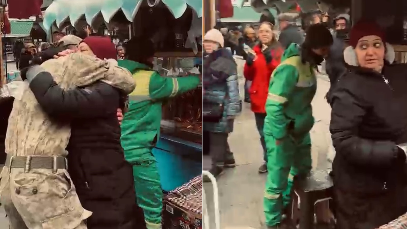 Askerde sandığı oğlunu karşısında gören anne duygulandı