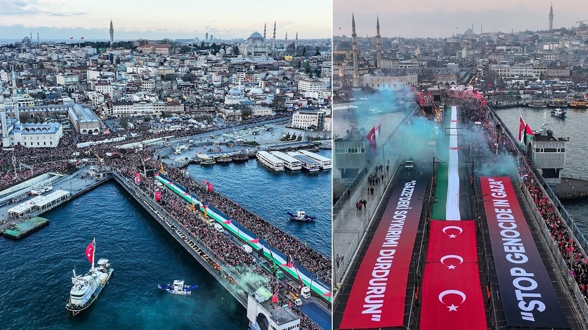 Büyük Filistin Yürüyüşü: 520 bin kişi Gazze için Galata’da tek yürek oldu