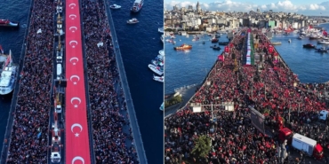 Büyük Filistin Yürüyüşü: 520 bin kişi Gazze için Galata’da tek yürek oldu