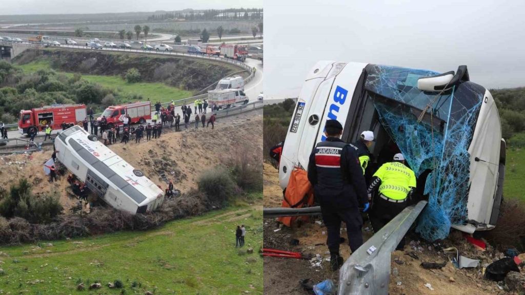 Antalya'da devrilen otobüste Eskişehir'den 9 yolcu vardı