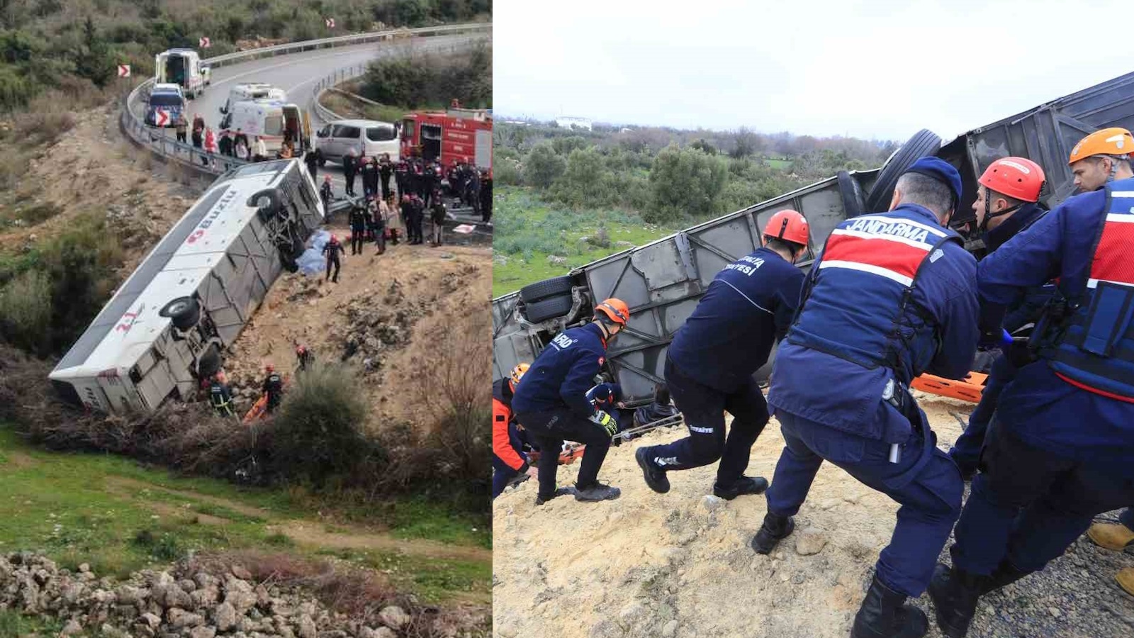Antalya'da devrilen otobüste Eskişehir'den 9 yolcu vardı