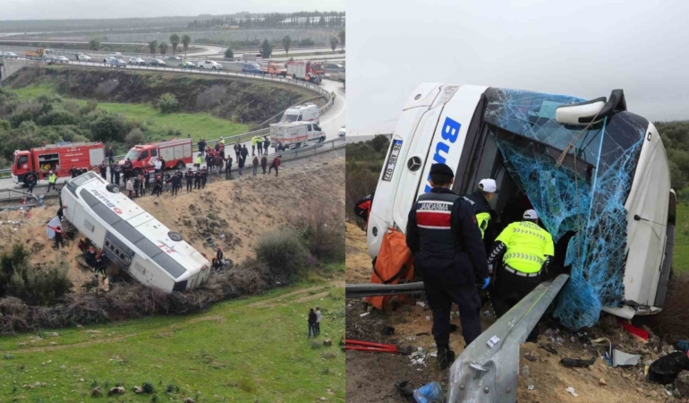 Antalya'da devrilen otobüste Eskişehir'den 9 yolcu vardı