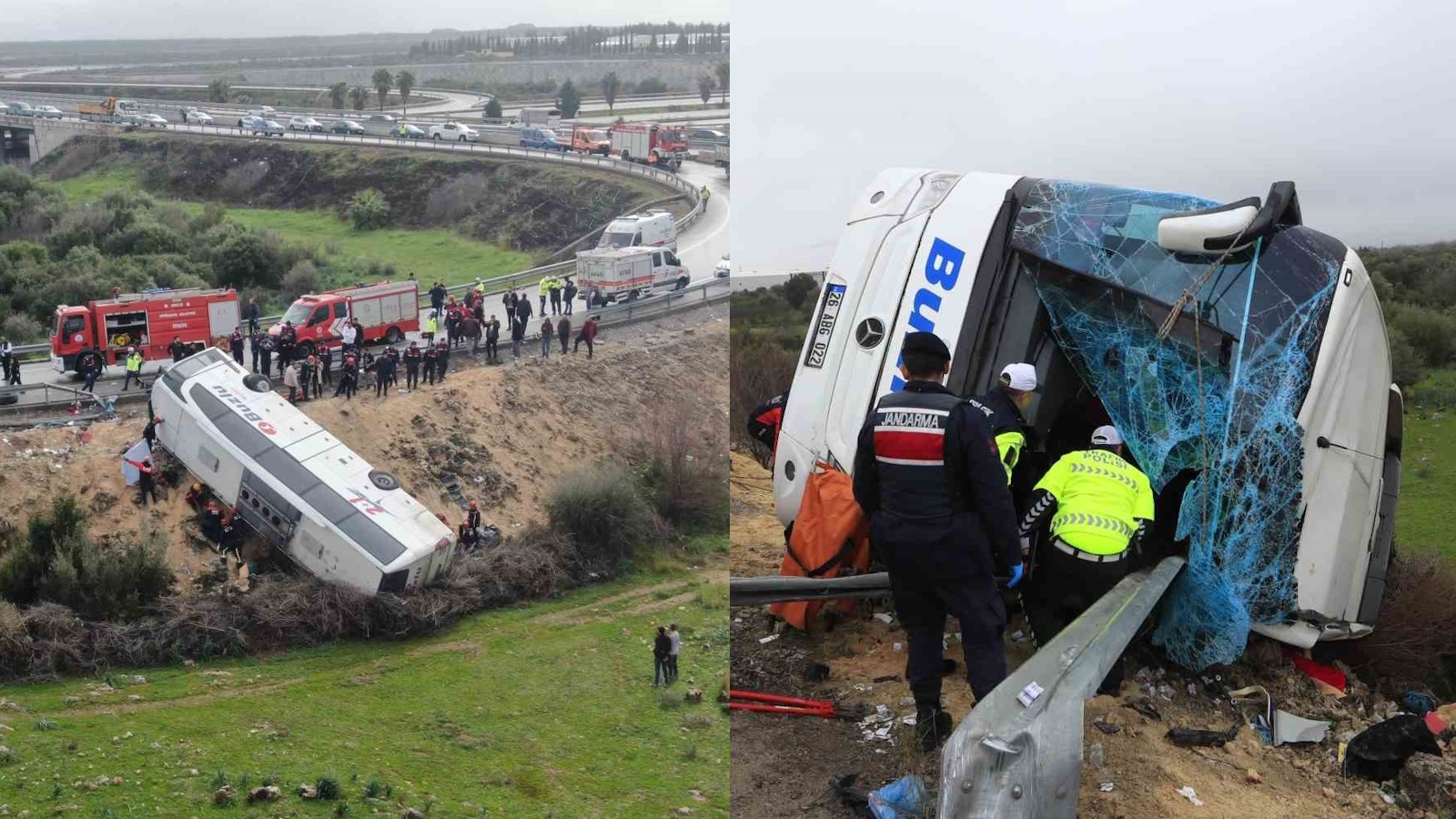 Antalya'da devrilen otobüste Eskişehir'den 9 yolcu vardı